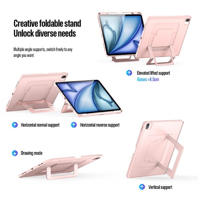 Dux Ducis - iPad Air 13 (2026/2025/2024) Hülle - PC Hardcase mit Standfunktion - Axis Series - pink