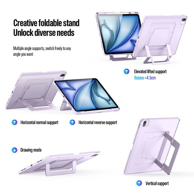 Dux Ducis - iPad Air 13 (2026/2025/2024) Hülle - PC Hardcase mit Standfunktion - Axis Series - purpur