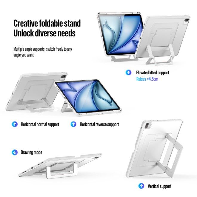 Dux Ducis - iPad Air 13 (2026/2025/2024) Hülle - PC Hardcase mit Standfunktion - Axis Series - weiss