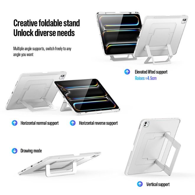 Dux Ducis - iPad Pro 13 (2025/2024) Hülle - PC Hardcase mit Standfunktion - Axis Series - weiss