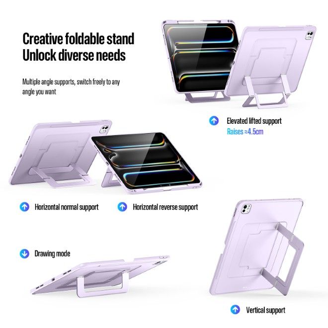 Dux Ducis - iPad Pro 13 (2025/2024) Hülle - PC Hardcase mit Standfunktion - Axis Series - purpur