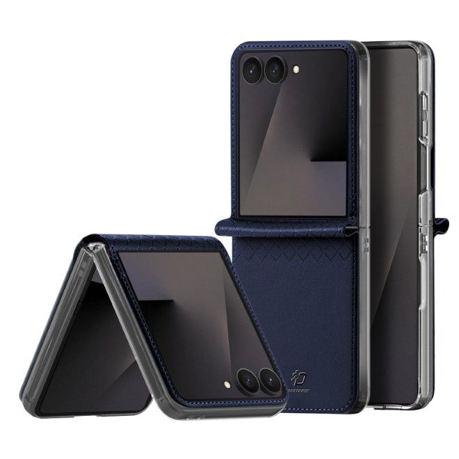 Dux Ducis - Samsung Galaxy Z Flip8 Hülle - Leder Case - Bril Series - blau