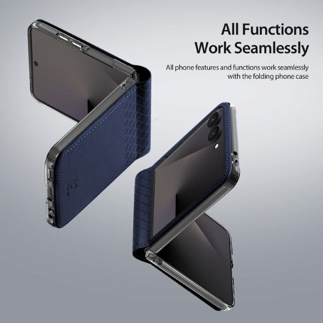 Dux Ducis - Samsung Galaxy Z Flip8 Hülle - Leder Case - Bril Series - blau