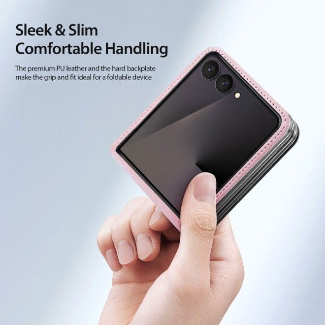Dux Ducis - Samsung Galaxy Z Flip8 Hülle - Leder Case - Bril Series - pink