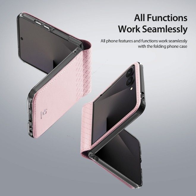 Dux Ducis - Samsung Galaxy Z Flip8 Hülle - Leder Case - Bril Series - pink