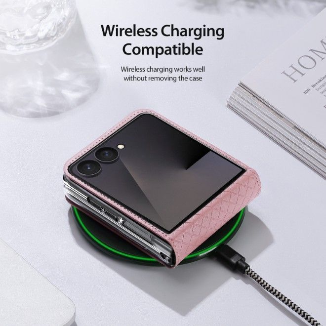 Dux Ducis - Samsung Galaxy Z Flip8 Hülle - Leder Case - Bril Series - pink