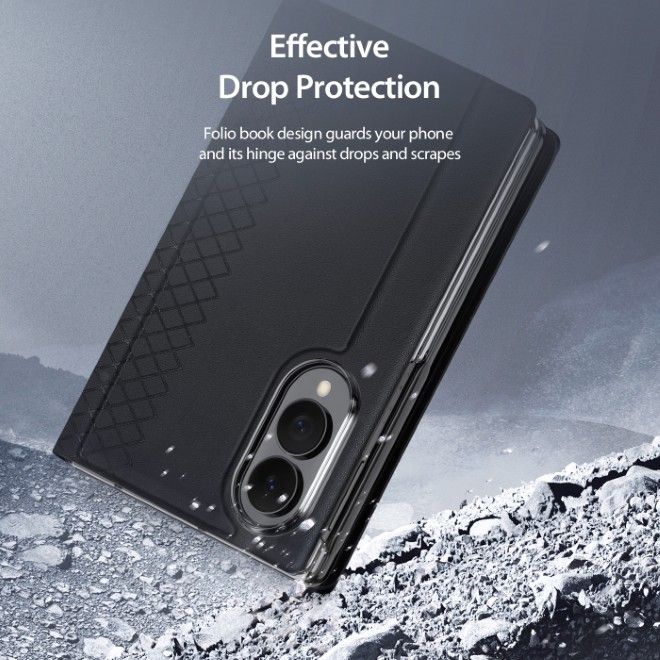 Dux Ducis - Samsung Galaxy Z Fold8 Hülle - Leder Case - Bril Series - schwarz