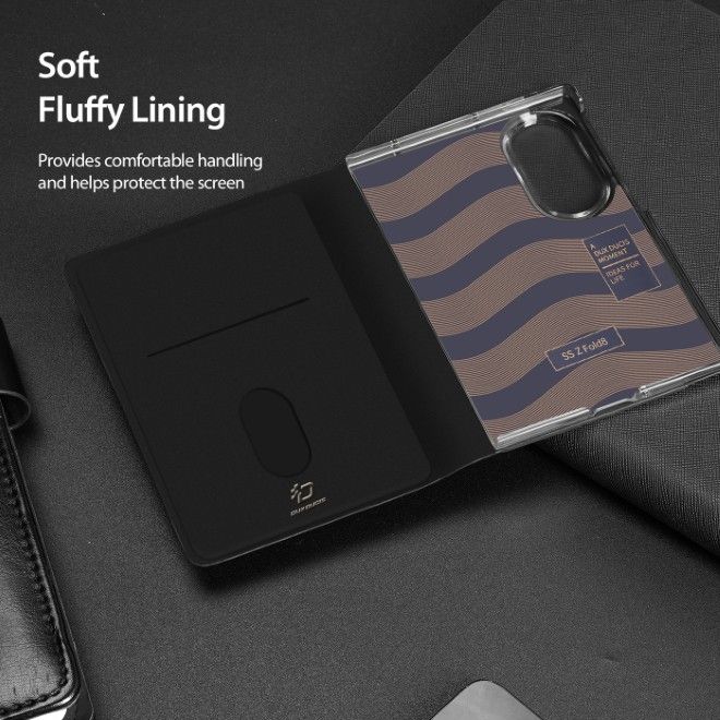 Dux Ducis - Samsung Galaxy Z Fold8 Hülle - Leder Case - Bril Series - schwarz