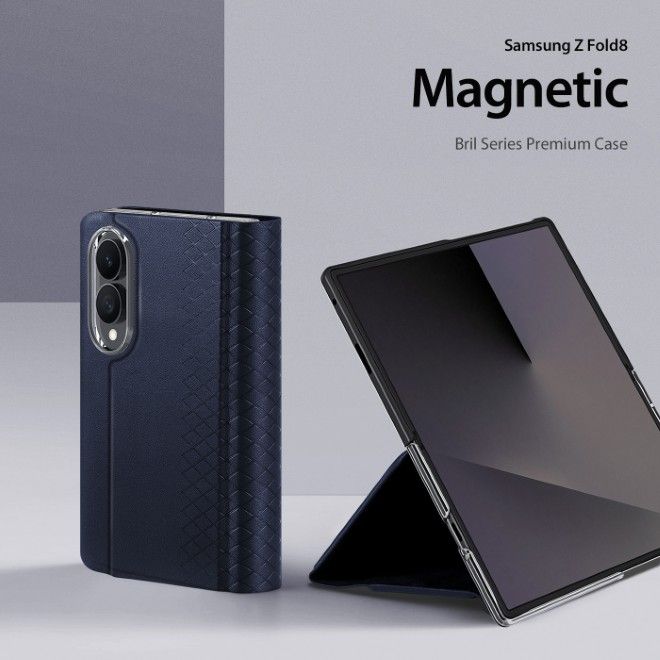 Dux Ducis - Samsung Galaxy Z Fold8 Hülle - Leder Case - Bril Series - blau