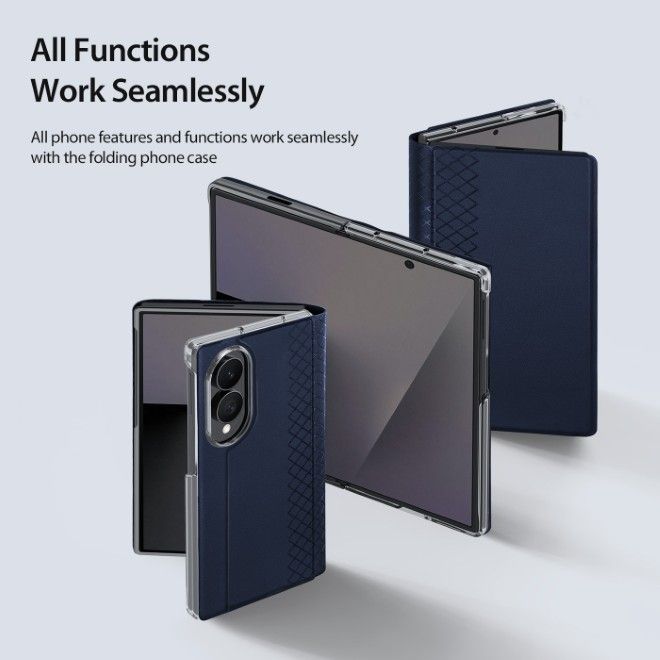 Dux Ducis - Samsung Galaxy Z Fold8 Hülle - Leder Case - Bril Series - blau