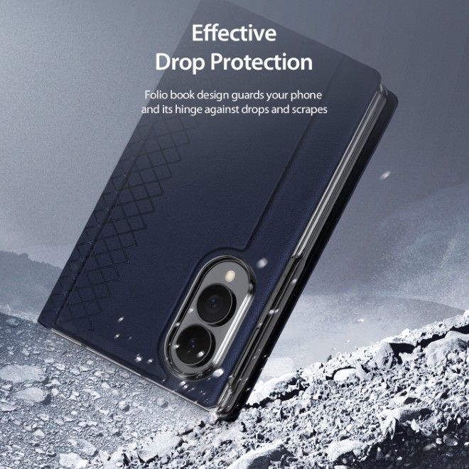 Dux Ducis - Samsung Galaxy Z Fold8 Hülle - Leder Case - Bril Series - blau