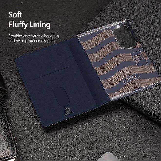 Dux Ducis - Samsung Galaxy Z Fold8 Hülle - Leder Case - Bril Series - blau