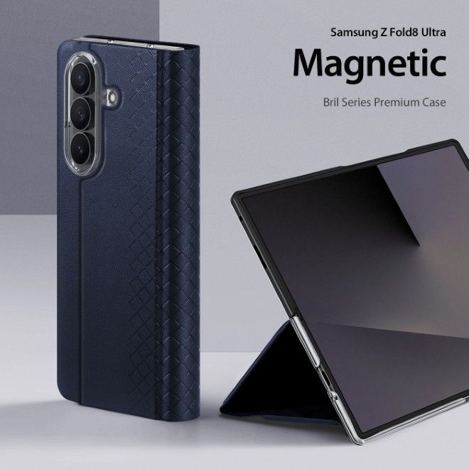 Dux Ducis - Samsung Galaxy Z Fold8 Ultra Hülle - Leder Case - Bril Series - blau