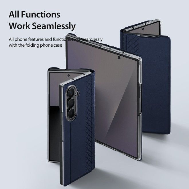 Dux Ducis - Samsung Galaxy Z Fold8 Ultra Hülle - Leder Case - Bril Series - blau