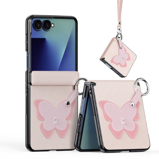 Dux Ducis - Samsung Galaxy Z Flip8 Hülle - Leder Hardcase - Luvy Series - hellpink