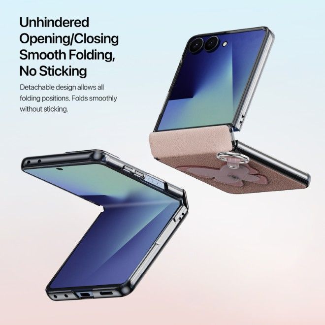 Dux Ducis - Samsung Galaxy Z Flip8 Hülle - Leder Hardcase - Luvy Series - hellpink