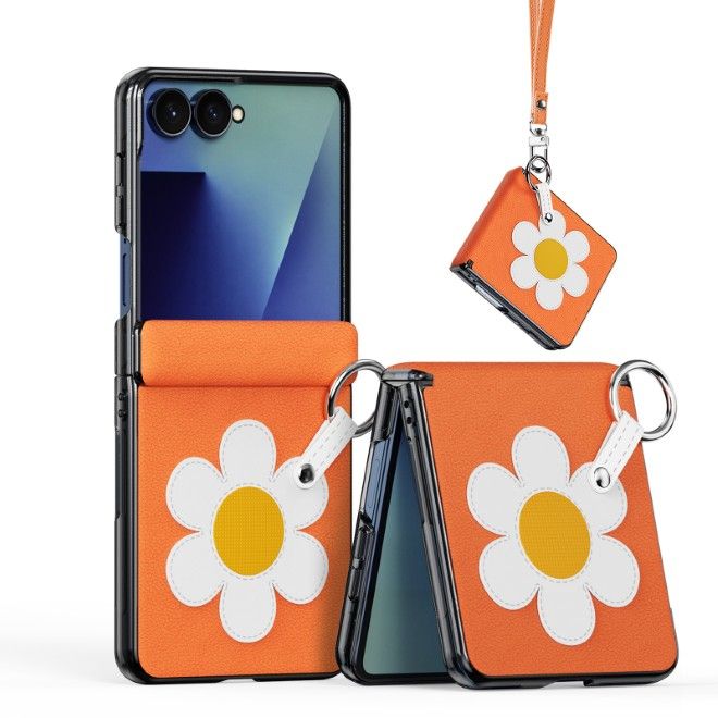 Dux Ducis - Samsung Galaxy Z Flip8 Hülle - Leder Hardcase - Luvy Series - orange