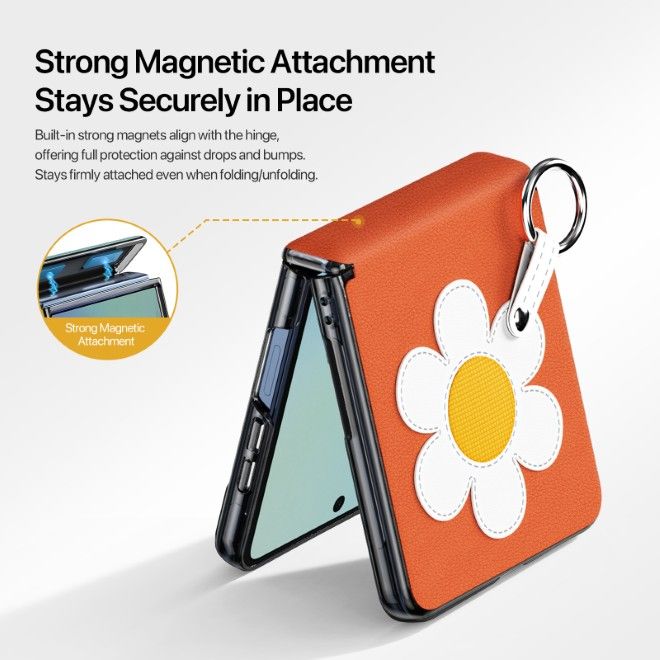 Dux Ducis - Samsung Galaxy Z Flip8 Hülle - Leder Hardcase - Luvy Series - orange