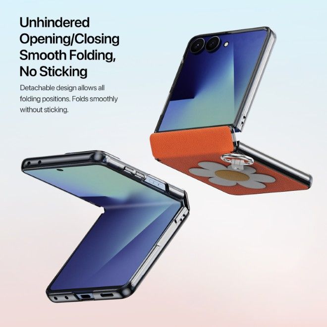Dux Ducis - Samsung Galaxy Z Flip8 Hülle - Leder Hardcase - Luvy Series - orange
