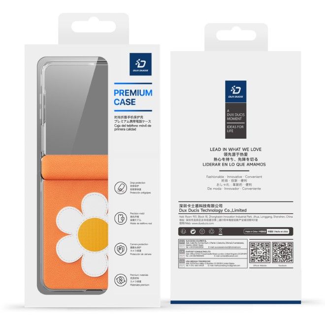Dux Ducis - Samsung Galaxy Z Flip8 Hülle - Leder Hardcase - Luvy Series - orange