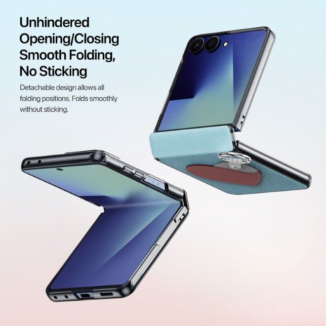 Dux Ducis - Samsung Galaxy Z Flip8 Hülle - Leder Hardcase - Luvy Series - blau