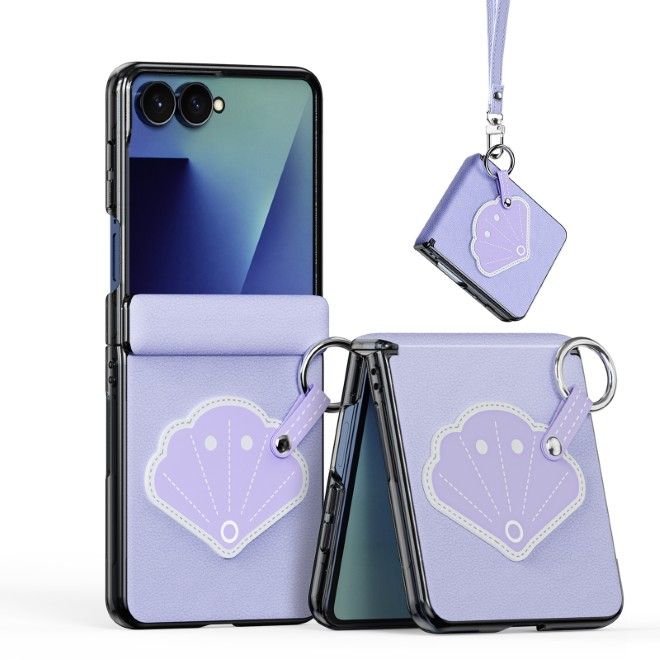 Dux Ducis - Samsung Galaxy Z Flip8 Hülle - Leder Hardcase - Luvy Series - purpur
