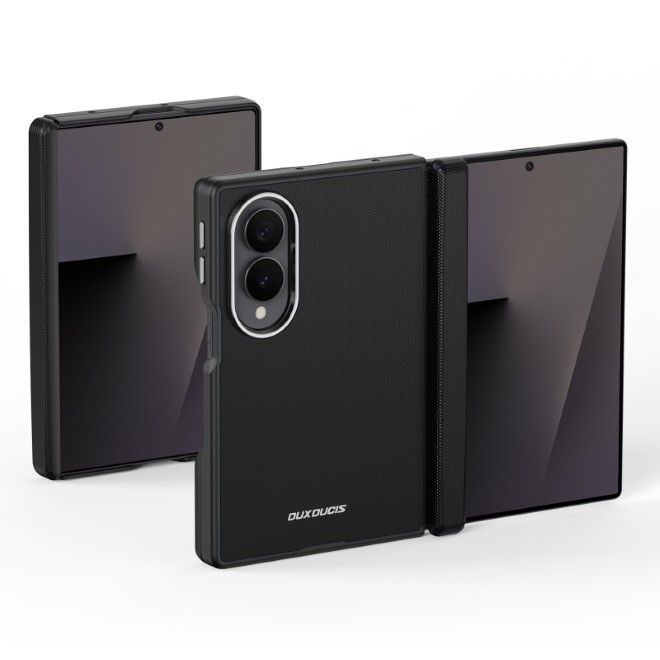 Dux Ducis - Samsung Galaxy Z Fold8 Hülle - Leder Hardcase mit MagSafe - Vyne Series - schwarz