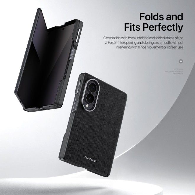 Dux Ducis - Samsung Galaxy Z Fold8 Hülle - Leder Hardcase mit MagSafe - Vyne Series - schwarz