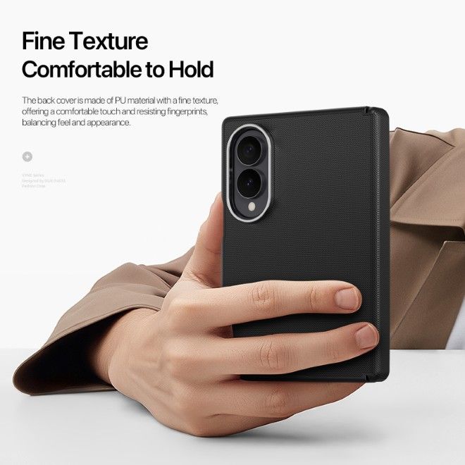 Dux Ducis - Samsung Galaxy Z Fold8 Hülle - Leder Hardcase mit MagSafe - Vyne Series - schwarz