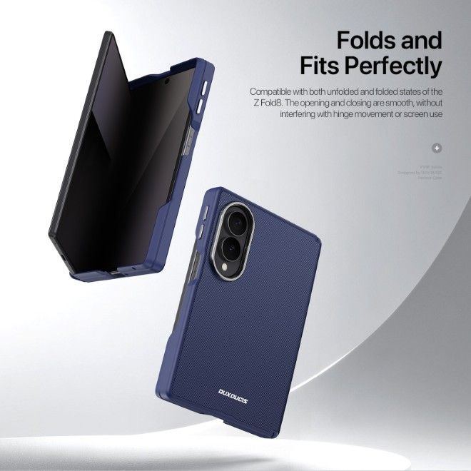 Dux Ducis - Samsung Galaxy Z Fold8 Hülle - Leder Hardcase mit MagSafe - Vyne Series - blau