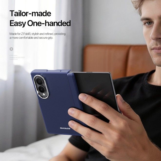 Dux Ducis - Samsung Galaxy Z Fold8 Hülle - Leder Hardcase mit MagSafe - Vyne Series - blau