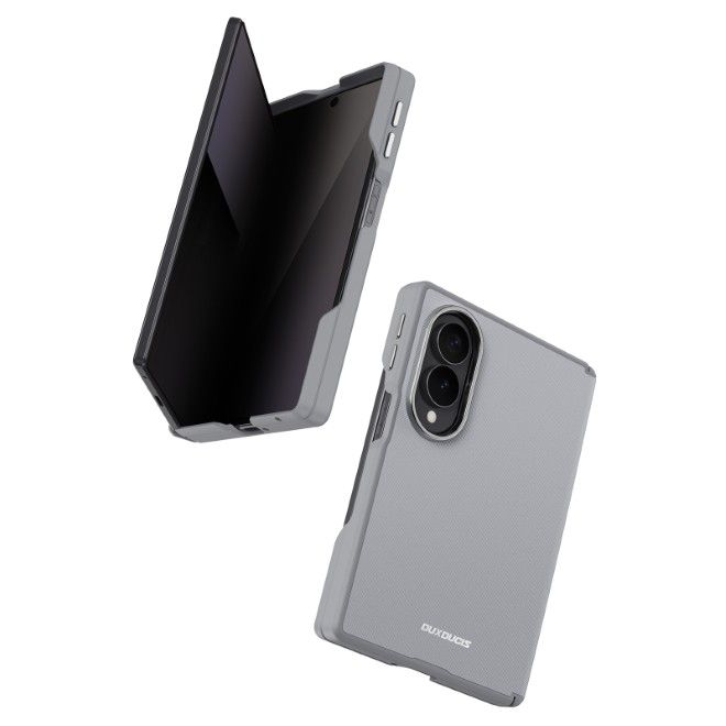 Dux Ducis - Samsung Galaxy Z Fold8 Hülle - Leder Hardcase mit MagSafe - Vyne Series - grau