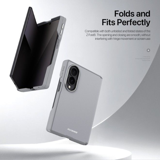 Dux Ducis - Samsung Galaxy Z Fold8 Hülle - Leder Hardcase mit MagSafe - Vyne Series - grau