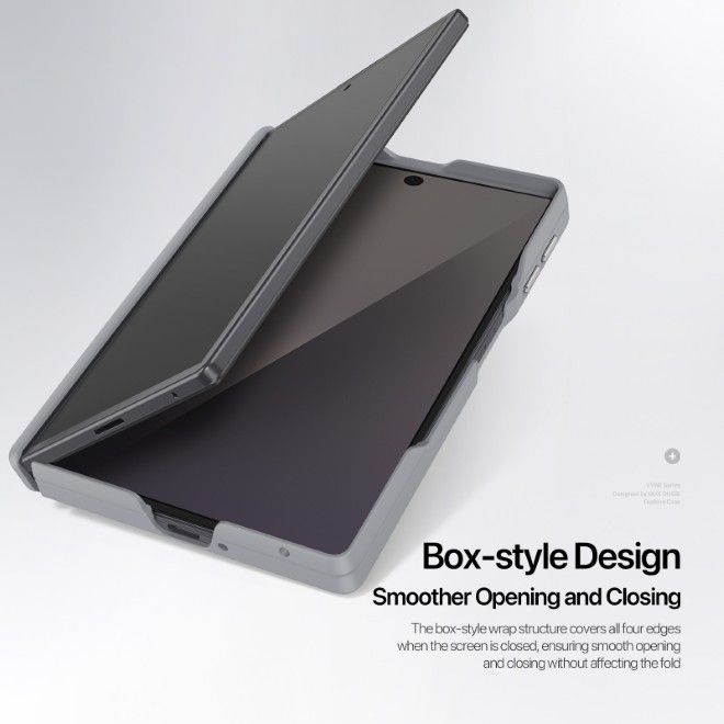 Dux Ducis - Samsung Galaxy Z Fold8 Hülle - Leder Hardcase mit MagSafe - Vyne Series - grau