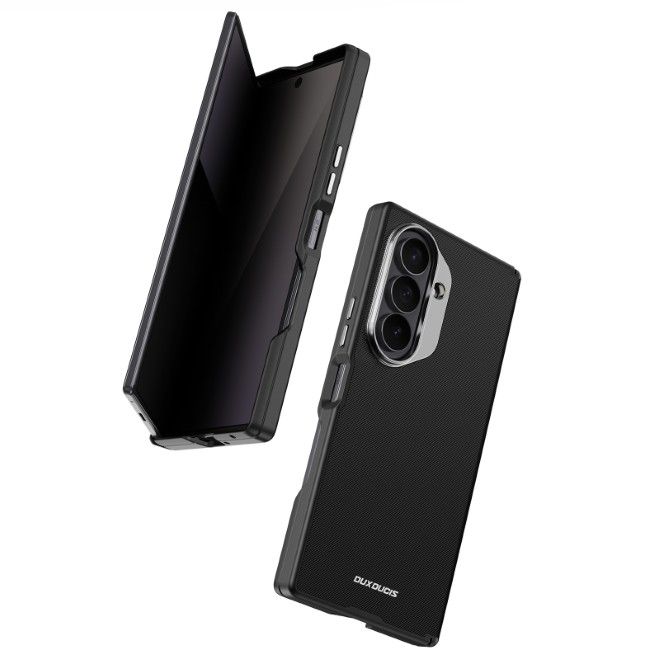 Dux Ducis - Samsung Galaxy Z Fold8 Ultra Hülle - Leder Hardcase mit MagSafe - Vyne Series - schwarz