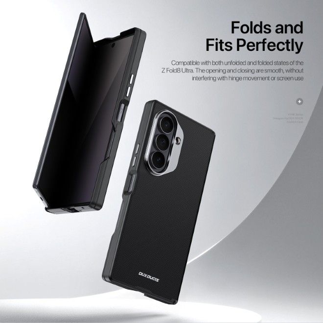 Dux Ducis - Samsung Galaxy Z Fold8 Ultra Hülle - Leder Hardcase mit MagSafe - Vyne Series - schwarz