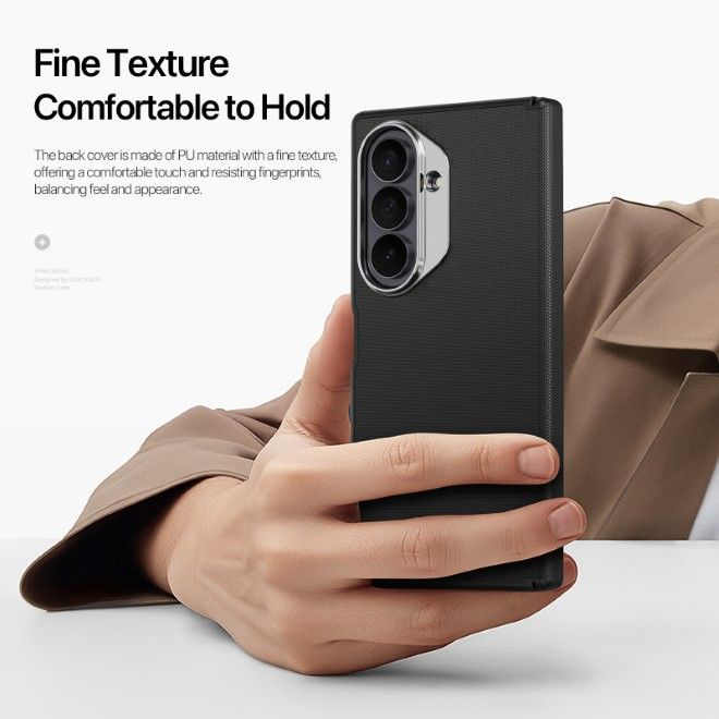 Dux Ducis - Samsung Galaxy Z Fold8 Ultra Hülle - Leder Hardcase mit MagSafe - Vyne Series - schwarz
