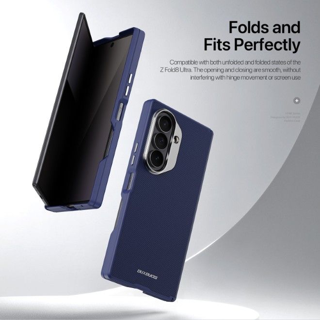 Dux Ducis - Samsung Galaxy Z Fold8 Ultra Hülle - Leder Hardcase mit MagSafe - Vyne Series - blau