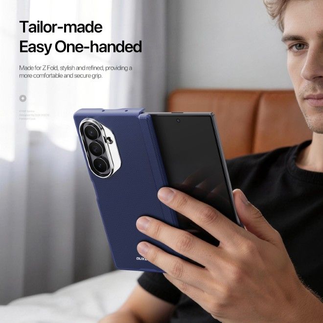 Dux Ducis - Samsung Galaxy Z Fold8 Ultra Hülle - Leder Hardcase mit MagSafe - Vyne Series - blau