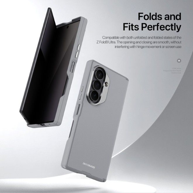 Dux Ducis - Samsung Galaxy Z Fold8 Ultra Hülle - Leder Hardcase mit MagSafe - Vyne Series - grau
