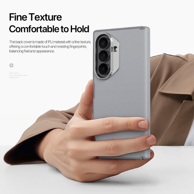 Dux Ducis - Samsung Galaxy Z Fold8 Ultra Hülle - Leder Hardcase mit MagSafe - Vyne Series - grau
