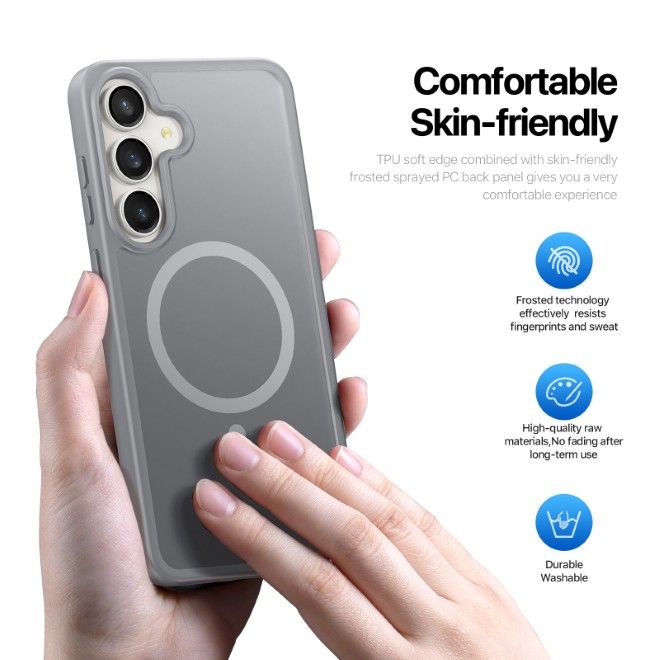 Dux Ducis - Samsung Galaxy S26 FE / S25 FE Hülle - TPU und PC Hardcase - MagSafe kompatibel - Yind MagSafe Series - grau