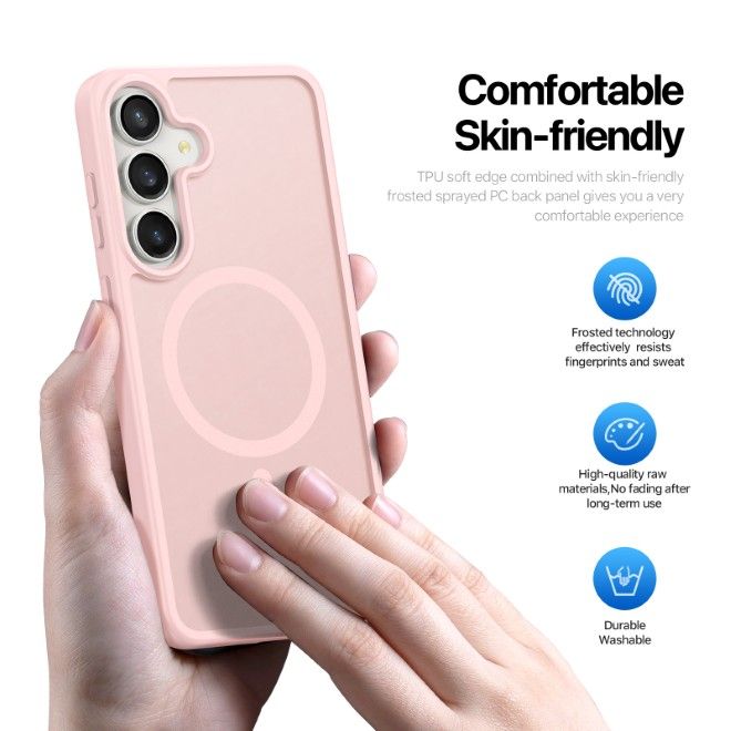 Dux Ducis - Samsung Galaxy S26 FE / S25 FE Hülle - TPU und PC Hardcase - MagSafe kompatibel - Yind MagSafe Series - hellpink