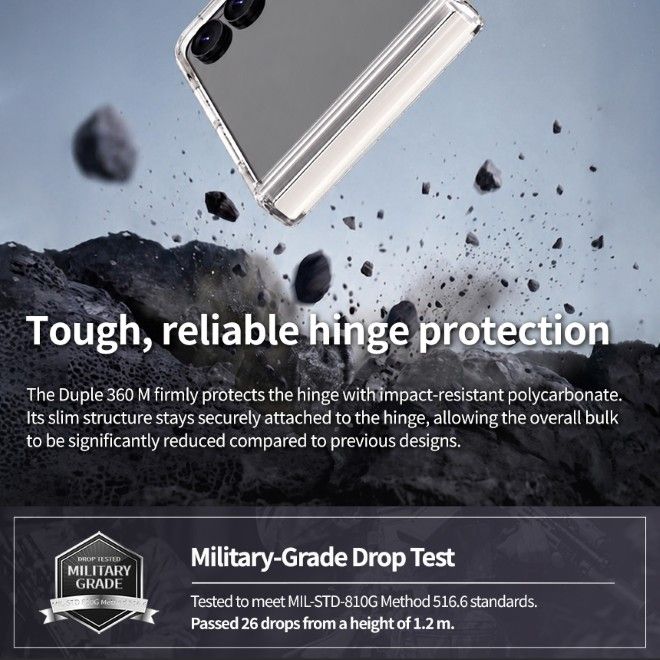 Araree - Samsung Galaxy Z Flip8 Hülle - Case aus TPU und PC - mit MagSafe - Duple 360 M Series - weiss