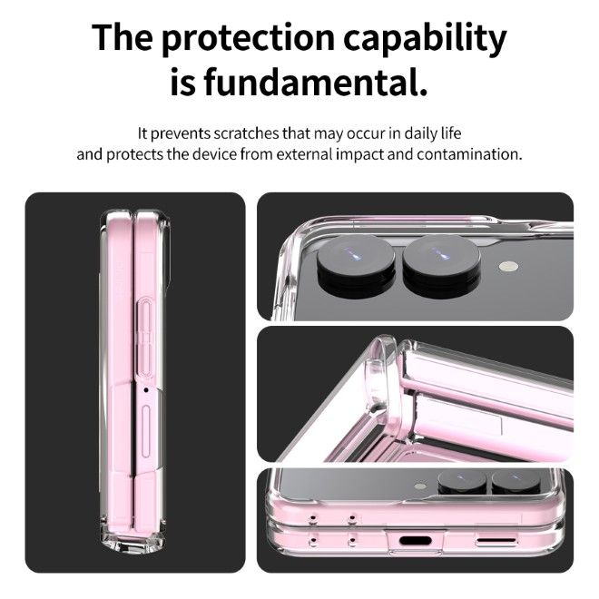Araree - Samsung Galaxy Z Flip8 Hülle - Case aus TPU und PC - mit MagSafe und Standfunktion - Duple 360 M Stand Series - transparent