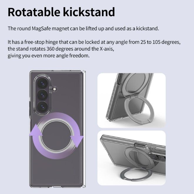 Araree - Samsung Galaxy Z Fold8 Ultra Hülle - Case aus TPU und PC - mit MagSafe und Standfunktion - Duple 360 M Stand Series - transparent