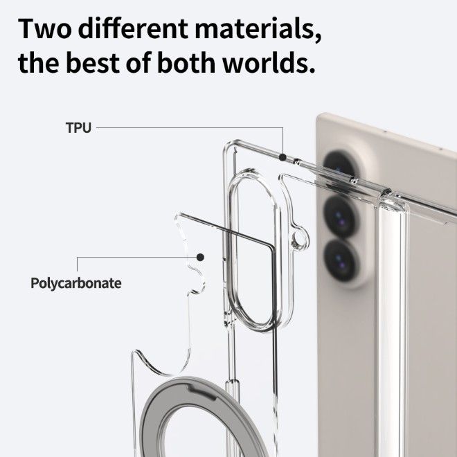 Araree - Samsung Galaxy Z Fold8 Ultra Hülle - Case aus TPU und PC - mit MagSafe und Standfunktion - Duple 360 M Stand Series - transparent
