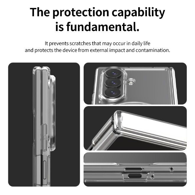 Araree - Samsung Galaxy Z Fold8 Ultra Hülle - Case aus TPU und PC - mit MagSafe und Standfunktion - Duple 360 M Stand Series - transparent