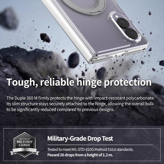 Araree - Samsung Galaxy Z Fold8 Hülle - Case aus TPU und PC - mit MagSafe und Standfunktion - Duple 360 M Stand Series - transparent