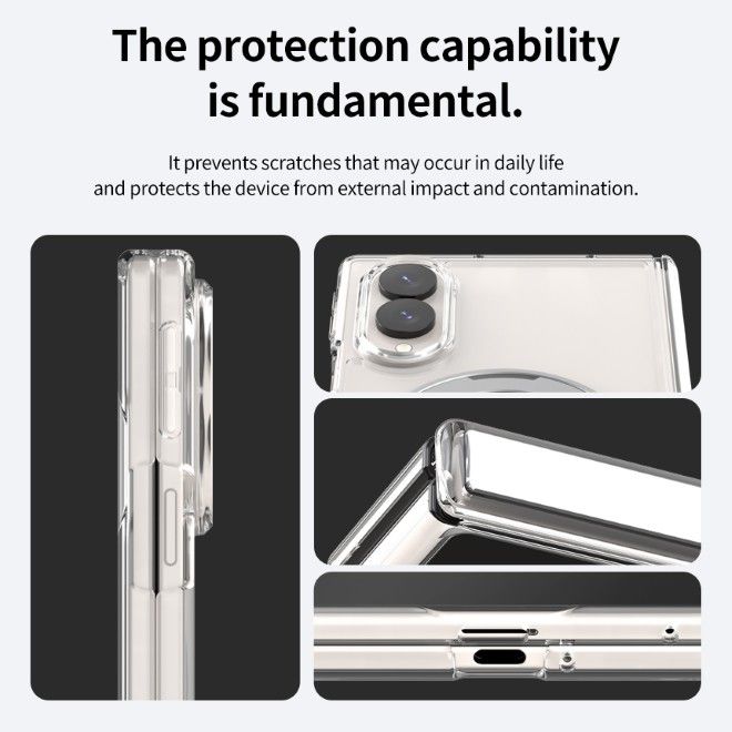 Araree - Samsung Galaxy Z Fold8 Hülle - Case aus TPU und PC - mit MagSafe und Standfunktion - Duple 360 M Stand Series - transparent